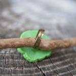 Green Peony Flower Antique Brass Adjustable Ring..