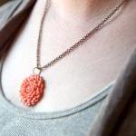 Pale Yellow Chrysanthemum Flower Necklace With An..