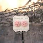 Peach-pink Flower Post Earrings Bridesmaid Gifts -..