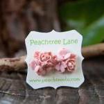 Pale Pink Flower Stud Earrings Vintage Style With..