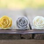 Mustard Yellow Rose Flower, Cream-ivory Rose, Grey..