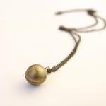 Vintage Aged Brass Ball Locket Necklace From The..