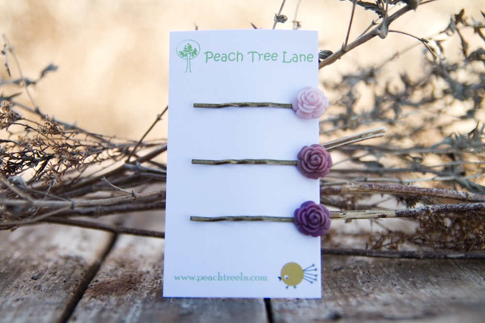 Deep Purple & Pale Lavender Rose Hairpins Perfect For Bridesmaid Gifts Vintage Style - Spring Blooms