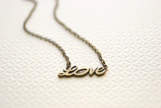 Love Necklace Antique Brass Tone Bridesmaid Gifts Maid Of Honor Gifts Valentines Day Gift