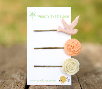 Pale Pink Swallow Bird Hairpin, Peach Flower Hairpin, Cream-ivory Rose Hairpin Set Bridesmaid Gifts Maid Of Honor Gifts - Spring